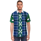 Golf Edinburgh S/S Button Down Shirt Short Sleeve Button Down Shirt - AOP - Thathoodyshop