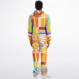 Happy Valley Retro Floral Polka Dot Patchwork Unisex Fleece Romper Fleece Romper - Thathoodyshop