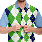 Green Par 4 S/S Button Down Shirt Short Sleeve Button Down Shirt - AOP - Thathoodyshop