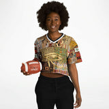 Mother Lode African Print Crop Jersey Cropped Football Jersey - Thathoodyshop