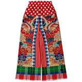 Busan Fleur Red Floral SW Stretchy Phat Bellbottoms Bellbottoms - Thathoodyshop