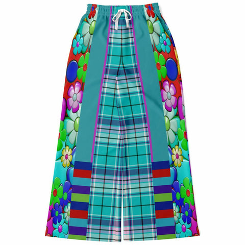 Make Me Happy Floral Plaid Stretchy Phat Bellbottoms Bellbottoms - Thathoodyshop