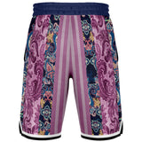 Purple Jamboree Striped Basketball Shorts Basketball Shorts - Thathoodyshop