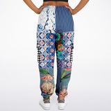 Blue Andalusian Patchwork Unisex Eco-Poly Cargo Sweats Cargo Sweatpants - Thathoodyshop