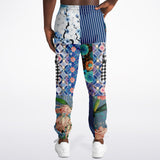 Blue Andalusian Patchwork Unisex Eco-Poly Cargo Sweats Cargo Sweatpants - Thathoodyshop