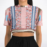Pink Geo Holy Mosaic Cropped Sweater Cropped Short Sleeve Sweater - Thathoodyshop