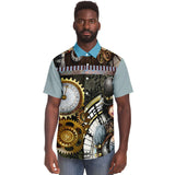 Steampunk Warrior S/S Button Down Shirt Short Sleeve Button Down Shirt - AOP - Thathoodyshop