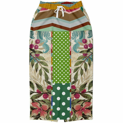 Green Peacock Pocket Maxi Skirt Long Skirt - Thathoodyshop
