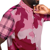 Art of War S/S Camo Button Down Shirt Short Sleeve Button Down Shirt - AOP - Thathoodyshop