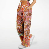 Yogananda Pink Floral Patchwork Eco-Poly Stretchy Phat Bellbottoms Wide Leg Pants - Thathoodyshop