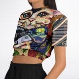 Dapper Cat Cropped Sweater Cropped Sweater - Thathoodyshop