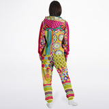 Hello Janis! Purple Zigzag Patchwork Unisex Eco-Poly Romper Eco Poly Jumpsuit - Thathoodyshop