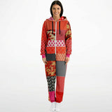 Tokyo Nights Asian Floral Patchwork Unisex Romper Jumpsuit - Thathoodyshop