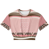 Pink Geo Zebra Cropped Sweater Cropped Short Sleeve Sweater - Thathoodyshop