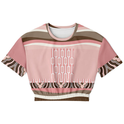 Pink Geo Zebra Cropped Sweater Cropped Short Sleeve Sweater - Thathoodyshop