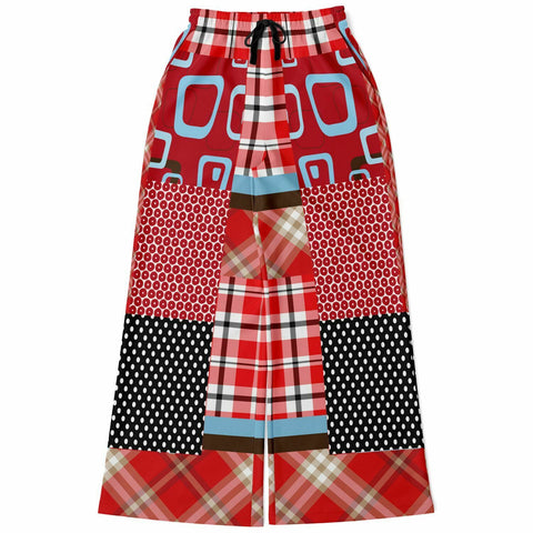 Red Pacific Palisades Patchwork Plaid Bellbottoms Bellbottoms - Thathoodyshop