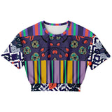 Purple Flurry Cropped Sweater Athletic Cropped Short Sleeve Sweatshirt - AOP - Thathoodyshop
