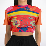 Chili Pepper Paisley Cropped Sweater Cropped Short Sleeve Sweater - Thathoodyshop