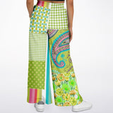 Green Anjou Pear SW Patchwork Bellbottoms Flare Leg Pants - Thathoodyshop