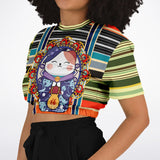 Happy Tequila Sunrise Cropped Sweater Cropped Short Sleeve Sweater - Thathoodyshop