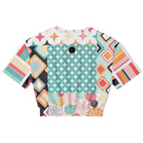 Old Miami Geometric Trefoil Cropped Sweater Cropped Short Sleeve Sweater - Thathoodyshop