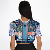 Dolores Park Paisley Plaid Cropped Sweater Cropped Short Sleeve Sweater - Thathoodyshop