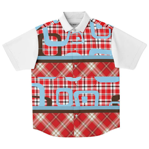 Red Pacific Palisades Plaid Button Down Shirt Short Sleeve Button Down Shirt - Thathoodyshop