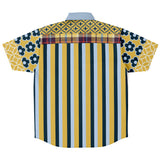 Dauphin Patchwork Stripe Button Down Shirt Short Sleeve Button Down Shirt - Thathoodyshop