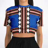 Argyle Blue DLX Cropped Sweater Cropped Sweater - Thathoodyshop