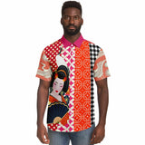 Tokyo Nights Asian Floral Patchwork Button Down Shirt Short Sleeve Button Down Shirt - Thathoodyshop