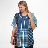 Andromeda Blue Hobo Patchwork Button Front Jersey Button Front Shirt - Thathoodyshop