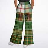 Green Nantucket Plaid Flare Leg Joggers Flare Joggers - Thathoodyshop