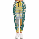 Tallulah Bankhead Yellow Ikat Patchwork Unisex Fleece Joggers Fleece Joggers - Thathoodyshop