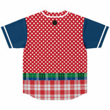 Busan Fleur Plaid Patchwork Button Front Jersey Baseball Jersey - Thathoodyshop