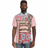 Pink Geo Patchwork Button Down Shirt Short Sleeve Button Down Shirt - Thathoodyshop