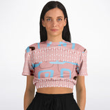 Pink Geo Gallagher Cropped Sweater Cropped Short Sleeve Sweater - Thathoodyshop