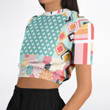 Old Miami Geometric Trefoil Cropped Sweater Cropped Short Sleeve Sweater - Thathoodyshop