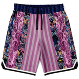 Purple Jamboree Striped Basketball Shorts Basketball Shorts - Thathoodyshop