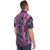 Purple Jamboree Striped Short Sleeve Button Down Shirt Short Sleeve Button Down Shirt - Thathoodyshop