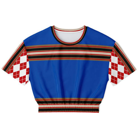 Gold Line Blue Cropped Sweater Cropped Sweater - Thathoodyshop