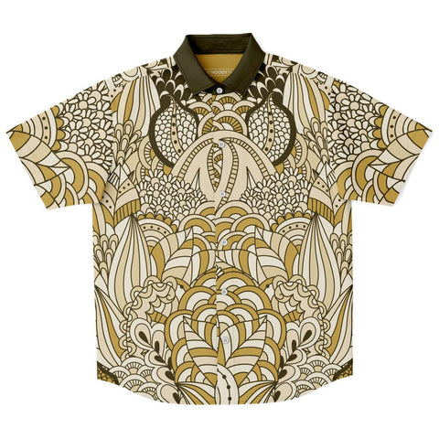 Brown Amarillo S/S Button Down Shirt Short Sleeve Button Down Shirt - AOP - Thathoodyshop
