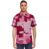 Art of War S/S Camo Button Down Shirt Short Sleeve Button Down Shirt - AOP - Thathoodyshop