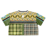 Green Caravan Plaid Crop Jersey Cropped Football Jersey - Thathoodyshop