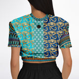 Many Blessings Horus Eye Cropped Sweater Cropped Short Sleeve Sweater - Thathoodyshop