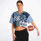 Blueberry Hill Crop Jersey Cropped Football Jersey - Thathoodyshop