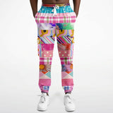 Bahama Mama Pink Floral Patchwork Unisex Cargo Sweats Cargo Pants - Thathoodyshop