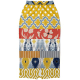 Tallulah Bankhead Yellow Ikat Patchwork Long Pocket Skirt Long Pocket Skirt - Thathoodyshop