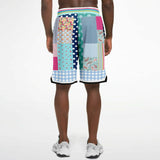 Pink Sherbert Patchwork Plaid Basketball Shorts Basketball Shorts - Thathoodyshop