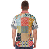 Tallulah Bankhead Patchwork Short Sleeve Button Down Shirt Short Sleeve Button Down Shirt - Thathoodyshop