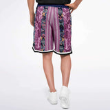 Purple Jamboree Striped Basketball Shorts Basketball Shorts - Thathoodyshop